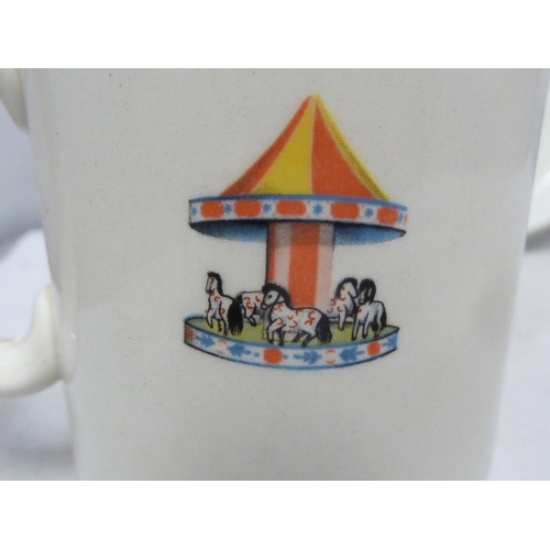 146 - Bunnykins, Royal Doulton - Nursery ware, comprising, mug, bowl and plate; a Grimwades Peter Rabbit c... 