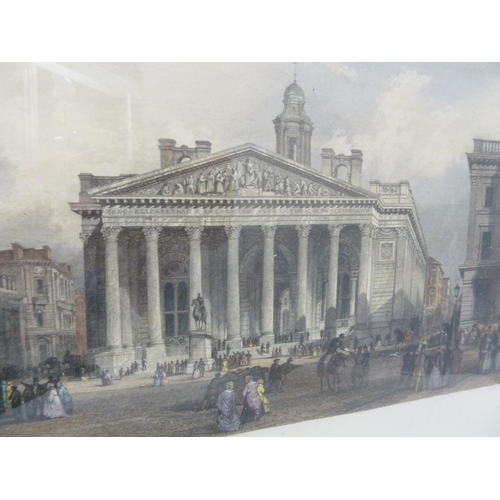 147 - After A L Thomas - The Royal Exchange and the Bank of England, engraved by T A Prior, hand coloured ... 