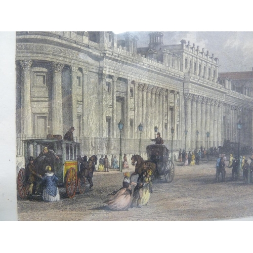 147 - After A L Thomas - The Royal Exchange and the Bank of England, engraved by T A Prior, hand coloured ... 