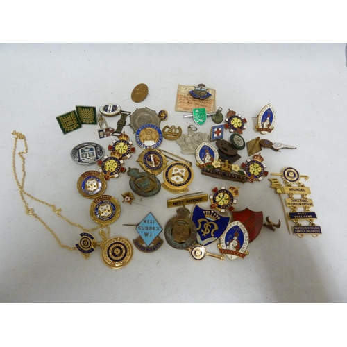 71 - Various enamelled and military badges including -a Womens League of Heath and Beauty Junior Section ... 