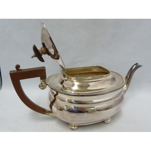 87 - An Adie Brothers Limited silver plated tea service, comprising, teapot with hinged cover, milk jug a... 