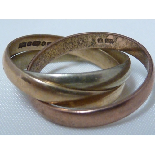 16 - Four gold wedding rings comprising: a 22ct yellow gold band, 5.5grms approx, ring size L; a 22ct yel... 