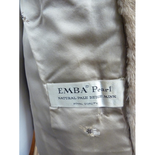 115 - An Emba Pearl short mink jacket, natural pale beige colour, marked Royal Quality, size 8-10 approx