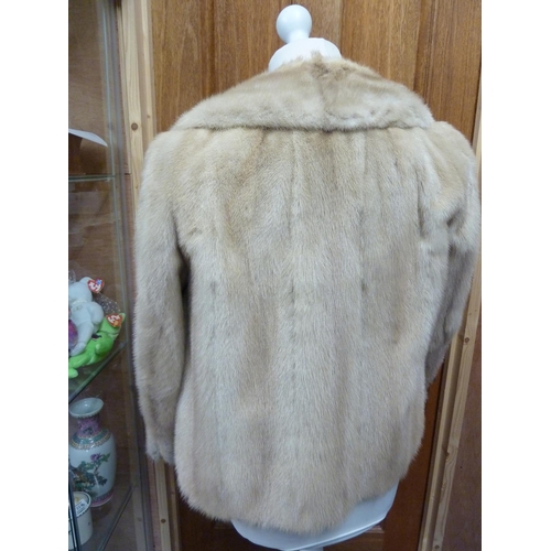 115 - An Emba Pearl short mink jacket, natural pale beige colour, marked Royal Quality, size 8-10 approx