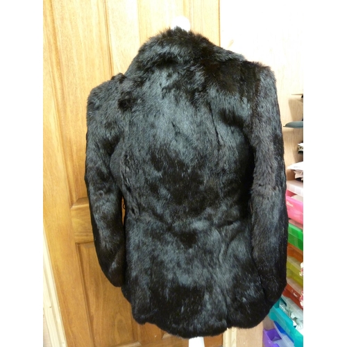 116 - A Coney fur jacket, dark brown/black colour, marked size 10