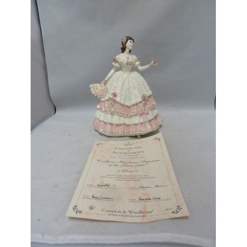 246 - Coalport - a porcelain figure, Olivia, Heirloom Figureine of the Year 1997, with certificate (2)