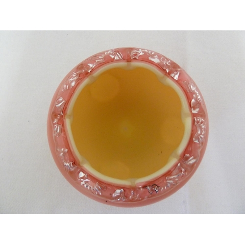 109 - Thomas Webb - An unusual cased glass bowl, of rose pink cut through to creamy yellow with flower spr... 