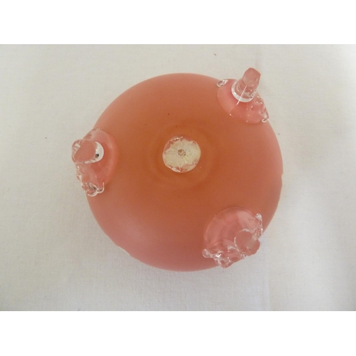 109 - Thomas Webb - An unusual cased glass bowl, of rose pink cut through to creamy yellow with flower spr... 