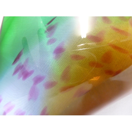 209 - Exbor - a glass figure of a Trout fish, in multi colours, acid cut Exbor mark to underside,18cm high