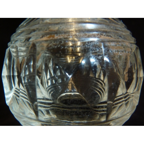 112 - English Glass - a Regency cut glass sander / pounce pot or pepperette, the globular body cut with fa... 