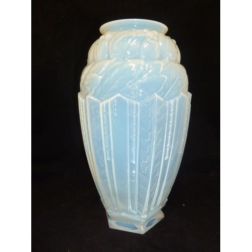 1 - Jobling - an Art Deco Lambton shape vase, in opalescent glass, 30cm high