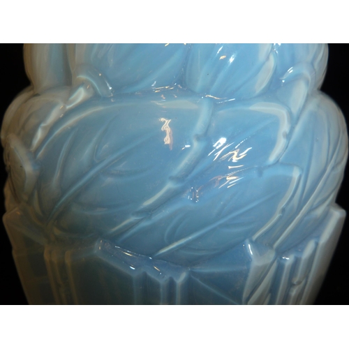 1 - Jobling - an Art Deco Lambton shape vase, in opalescent glass, 30cm high