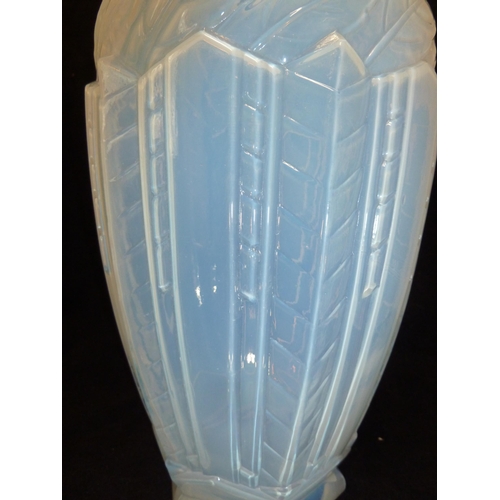 1 - Jobling - an Art Deco Lambton shape vase, in opalescent glass, 30cm high