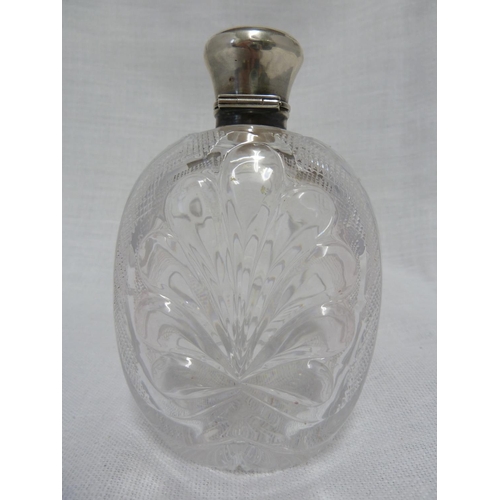 98 - Stourbridge - a glass perfume bottle, in rock crystal style, cut with two panels of acanthus leaves ... 