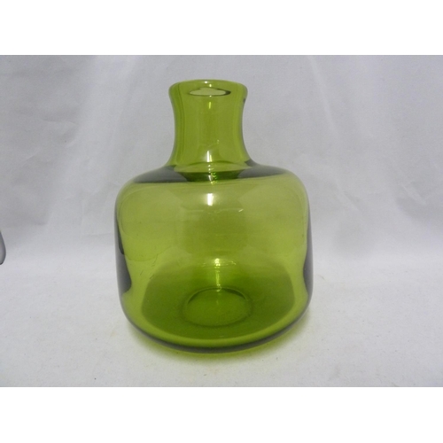 201 - Per Lutkin /Christer Holmgren for Holmegaard - a Majgrøn / May Green glass bottle vase, engraved Hol... 