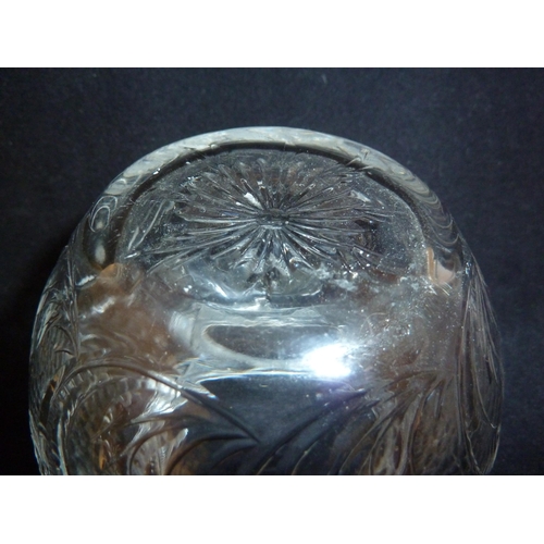 100 - Stevens & Williams - a rock crystal posy vase of squat globular form decorated with an intaglio and ... 