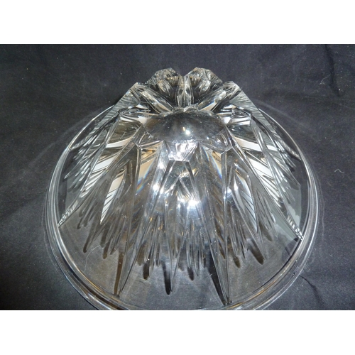 15 - Stuart - an Art Deco sunburst pattern glass centerpiece bowl, colourless glass, acid cut mark of STU... 