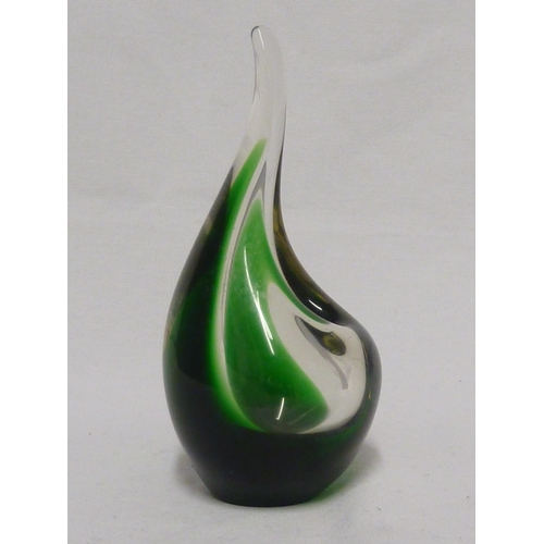 203 - Per Lütken for Holmegaard - a Flamingo glass vase, green cased in colourless, marked Holmegaard and ... 