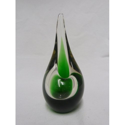 203 - Per Lütken for Holmegaard - a Flamingo glass vase, green cased in colourless, marked Holmegaard and ... 