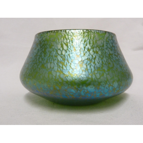 2 - Loetz Glass - a papillon low bowl of angular shape, 7cm high x 12cm diam approx