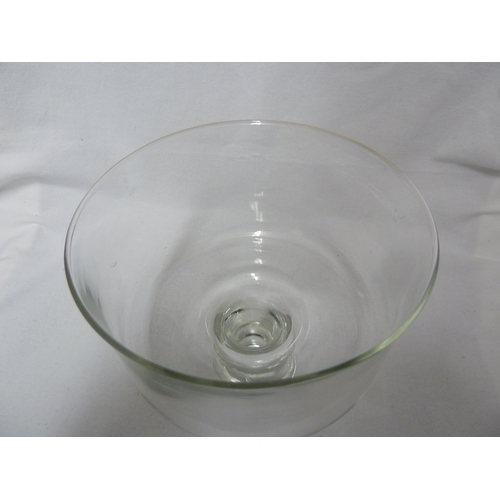 120 - English Glass- a colourless glass cheese or butter dome, circular the centre raised to form a stout ... 