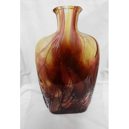 235 - Pavel Hlava - Untitled, a blown glass vessel, of flask form with short neck and double spout,  with ... 