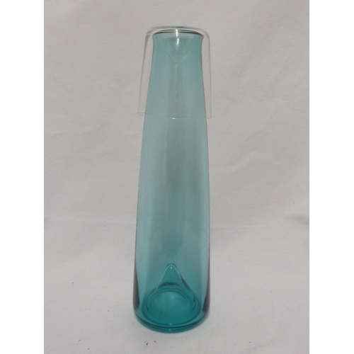 231 - Adolf Matura for the Borské Sklo Glassworks - Carafe 1959, in sky blue, the tapered cylindrical cara... 