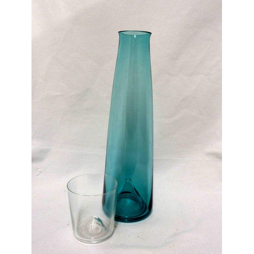 231 - Adolf Matura for the Borské Sklo Glassworks - Carafe 1959, in sky blue, the tapered cylindrical cara... 