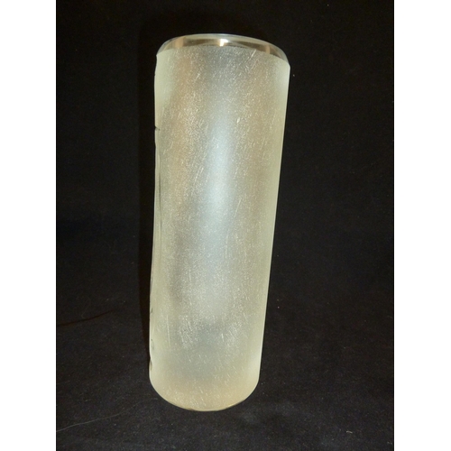 230 - Oldrich Lipa for Moser - a Unica cylinder vase in colourless glass cut and frosted with a random cut... 