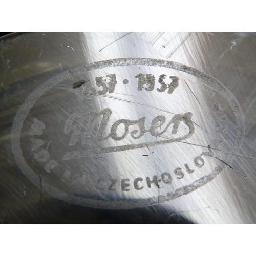 230 - Oldrich Lipa for Moser - a Unica cylinder vase in colourless glass cut and frosted with a random cut... 