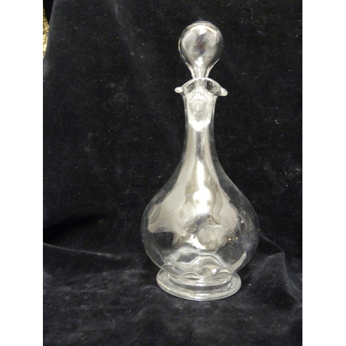 254 - A Thomas Webb teardrop pattern glass liqueur set comprising 6 glasses and a decanter and stopper (8)