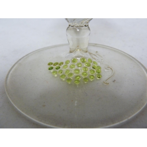 257 - Continental Glass - a pair of Jugenstil Hock wine glasses, decorated with green beaded grapes on a c... 