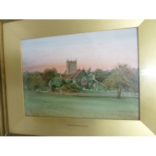 127 - WITHDRAWN - H. Sylvester Stannard - Peace, Sandringham Church at Eventide, watercolour, signed botto... 