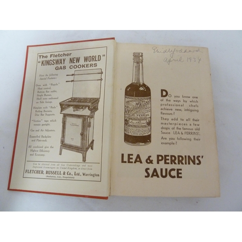 165 - Mrs Beeton's Cookery Book, red cloth binding, partial dust jacket, published by Ward, Lock & Co, 8 p... 