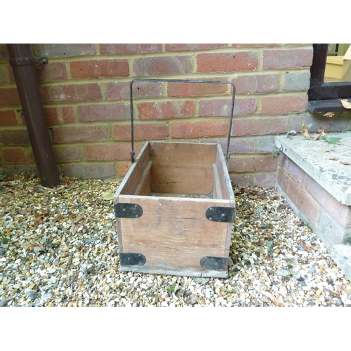 199 - A Maids box, pine with iron mounts