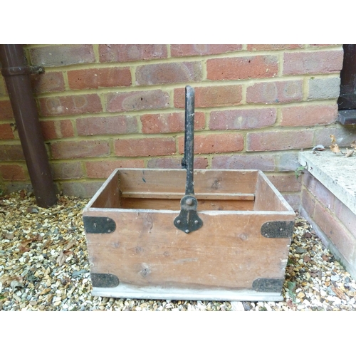 199 - A Maids box, pine with iron mounts