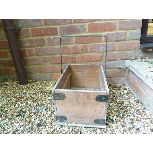 199 - A Maids box, pine with iron mounts