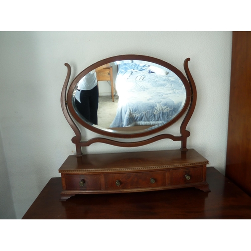 210 - A Toilet mirror by Turner Woodward & Co LTD Manchester , the oval glass with beveled edge above thre... 