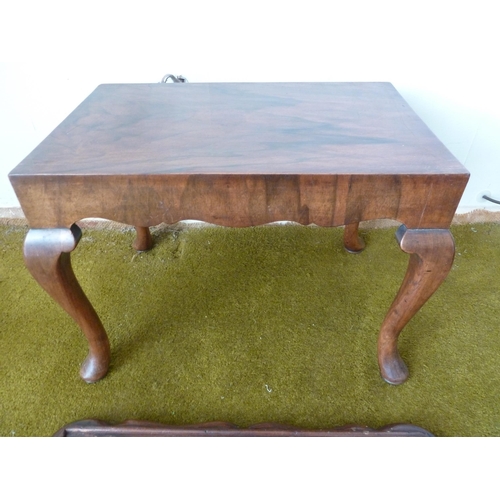 154 - A small occasional table with lift off tray top, 55 cm w x 35.5 cm deep x 39 cm high (2)