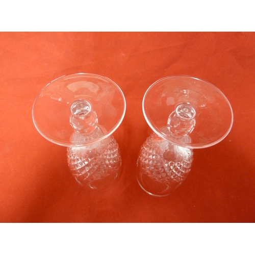 45 - Waterford Glass, a pair of Coleen champagne flutes, acid etched Waterford to base, 15cm high approx ... 