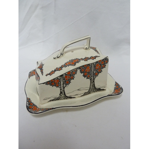 81 - A Crown Ducal Ware Orange Tree pattern cheese dish and cover; two egg stands; and fice egg cups, Reg... 