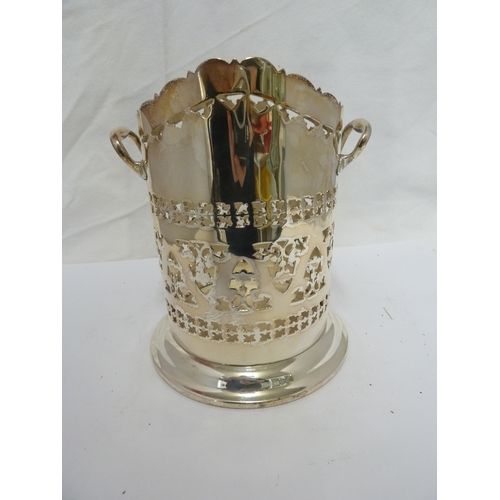 1 - Two silver plated Champagne bottle stands, 18cm max (2)