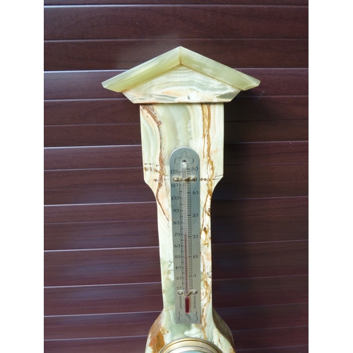 206 - An onyx barometer, 1960's, 67.5cm approx