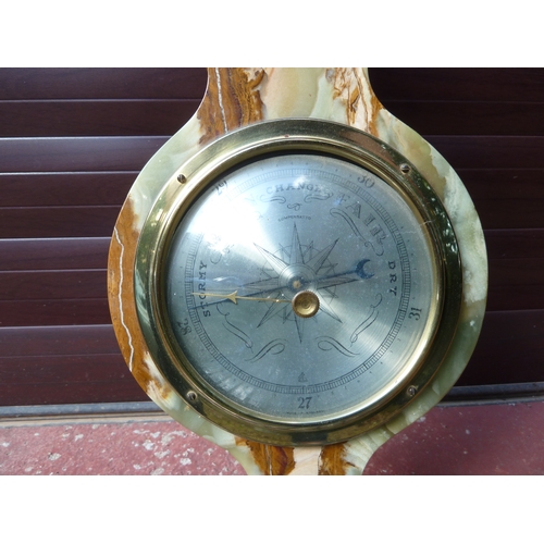 206 - An onyx barometer, 1960's, 67.5cm approx