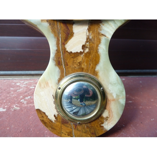 206 - An onyx barometer, 1960's, 67.5cm approx