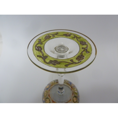 108 - A Fritz Heckert wine glass, in Jodhpur pattern, Petersdorf, Silesia, 19th Century, 13cm high approx.