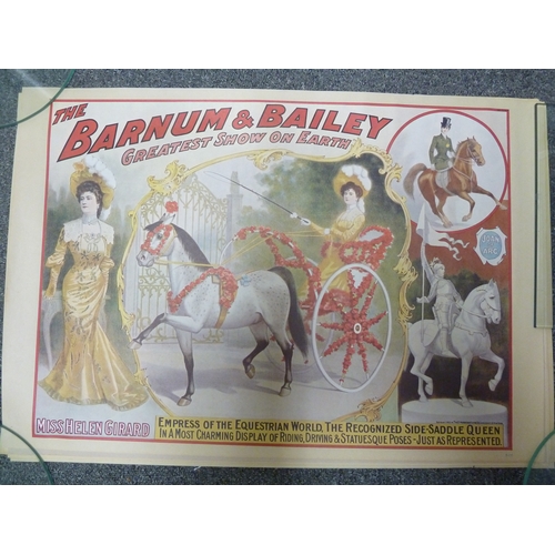 160 - Eleven vintage Barnum and Bailey and Ringling Brothers circus acts posters, (see individual images f... 