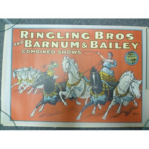 160 - Eleven vintage Barnum and Bailey and Ringling Brothers circus acts posters, (see individual images f... 