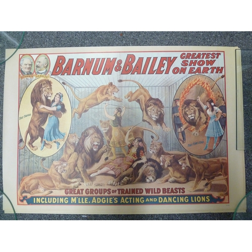 160 - Eleven vintage Barnum and Bailey and Ringling Brothers circus acts posters, (see individual images f... 