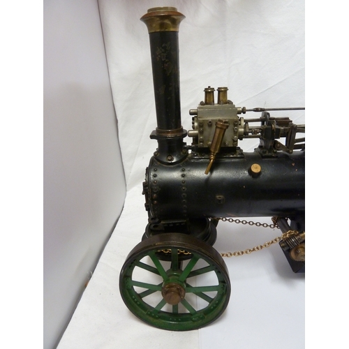 101 - A scratch built full steam traction engine, pressure guage marked Basset Lowke, 44cm max.